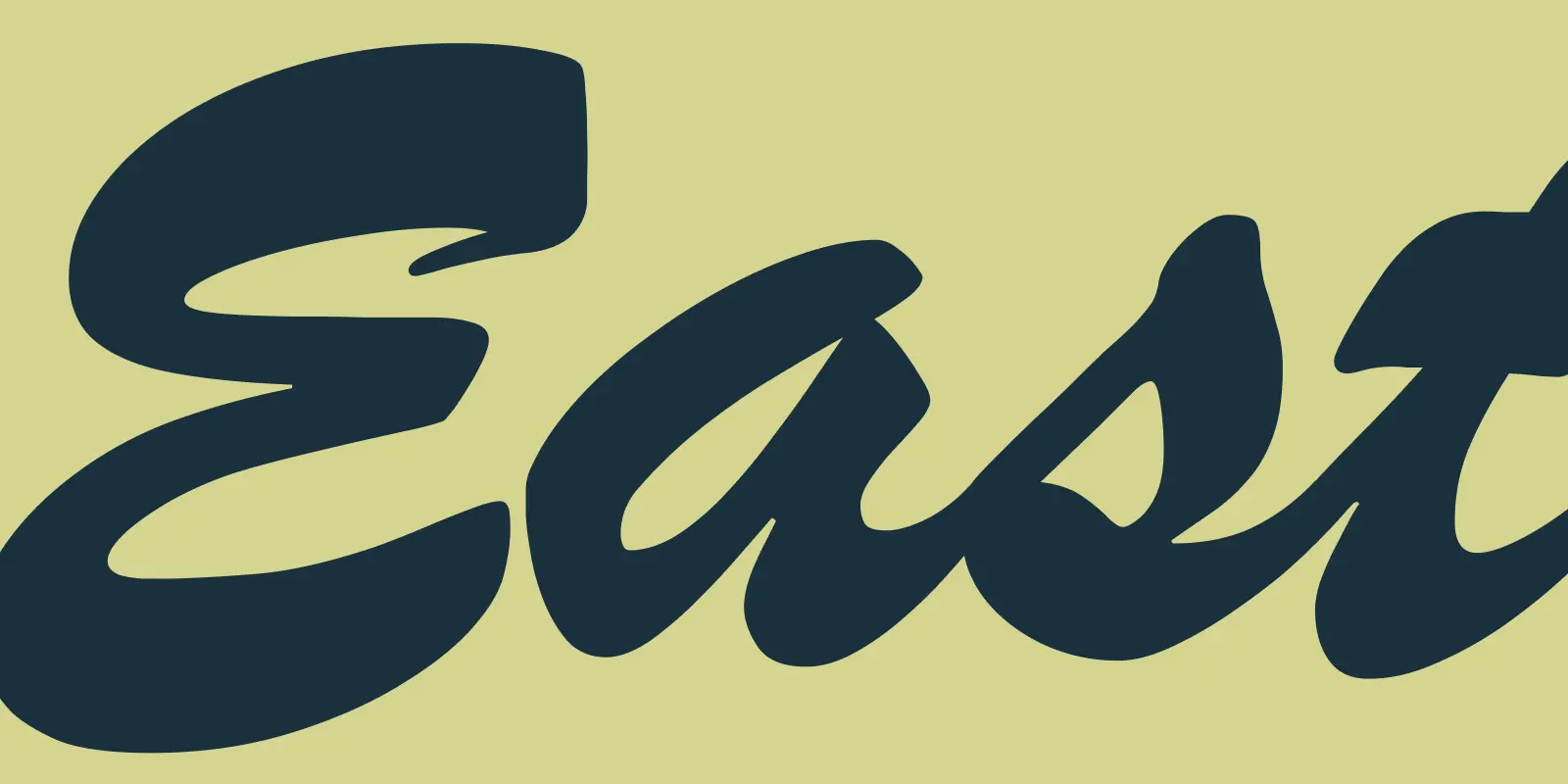 Brush font by American Type Founders Collection — a woman in an orange dress holding a large red and white brush, next to a specimen of connected script lettering and a character set