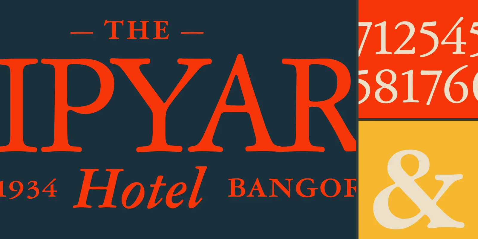 Garamond font by American Type Founders Collection — a specimen showing upright and italic serif letterforms in various sizes and weights, with text samples and character sets