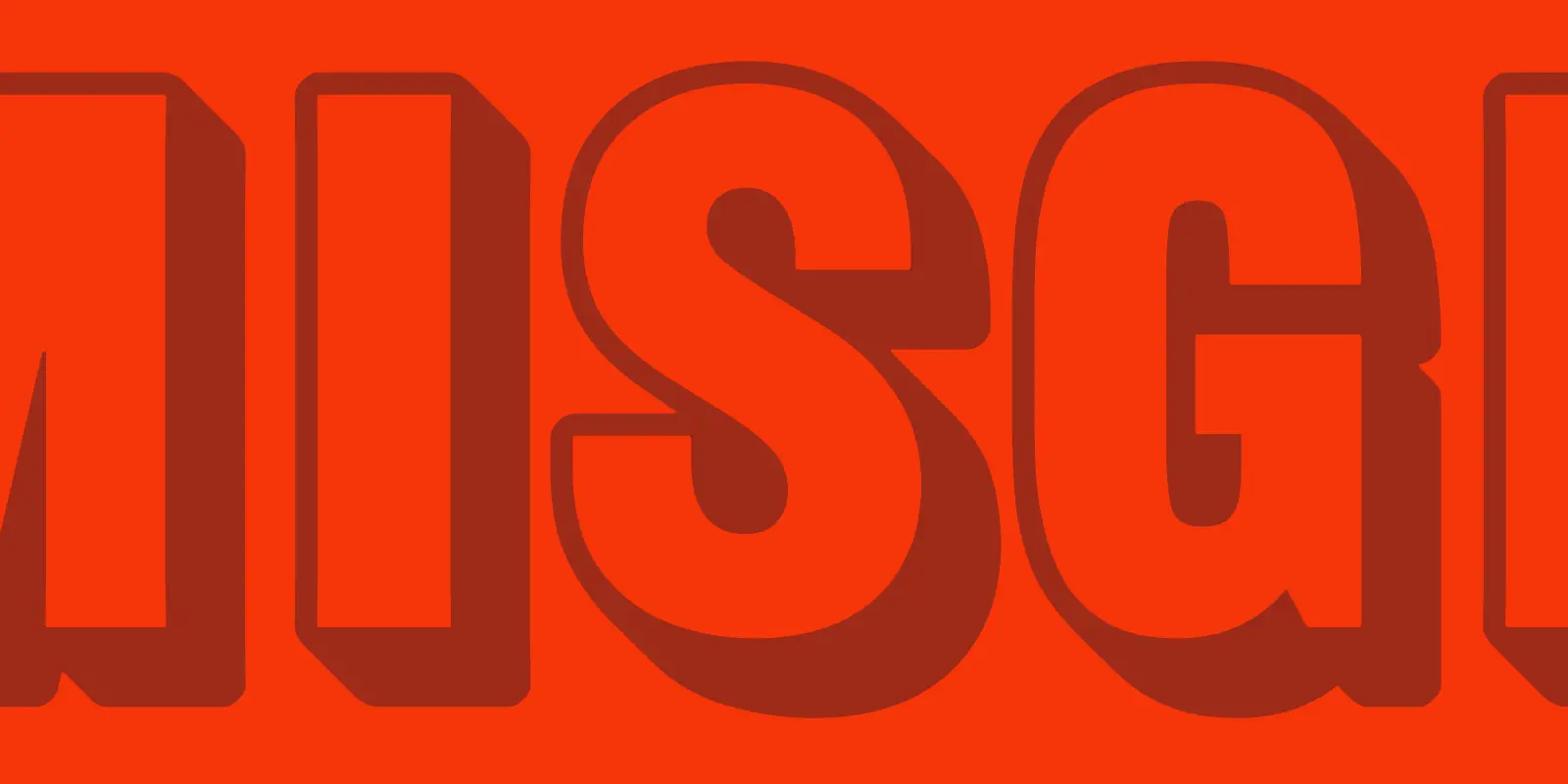 Railroad Gothic font by American Type Founders Collection — the letters R and G in a bold, condensed sans serif, with a block of text on the right side of the R