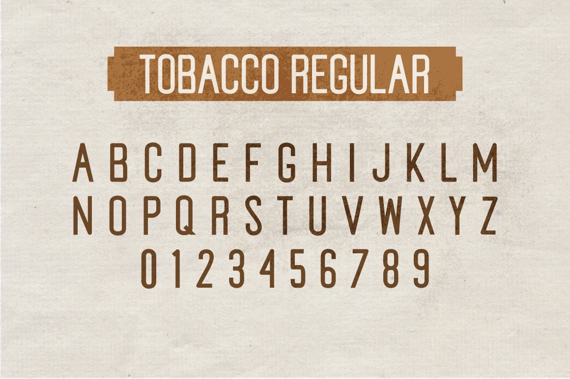 tobacco display font 3 Free Cigarette, Display, Fonts  1001 Fonts Font Alphabet Handcrafted Vector Named