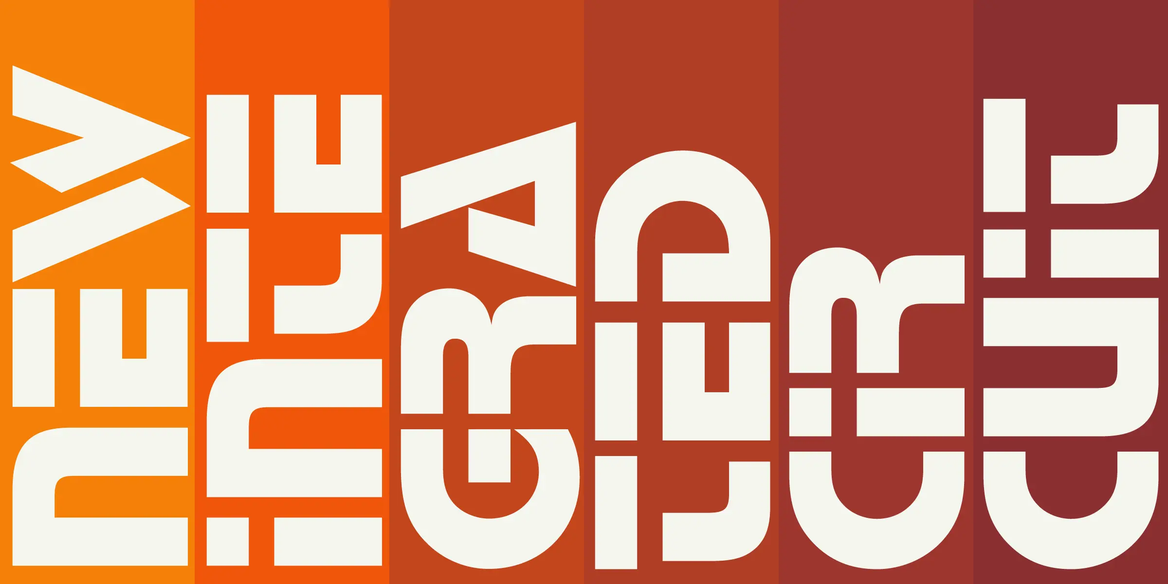 Stop font by Mecanorma Collection — the letters N, E, W, Y, O, R, K, C, I, T, Y in a bold, geometric, sans-serif, all-caps design, with some letters rotated and stacked