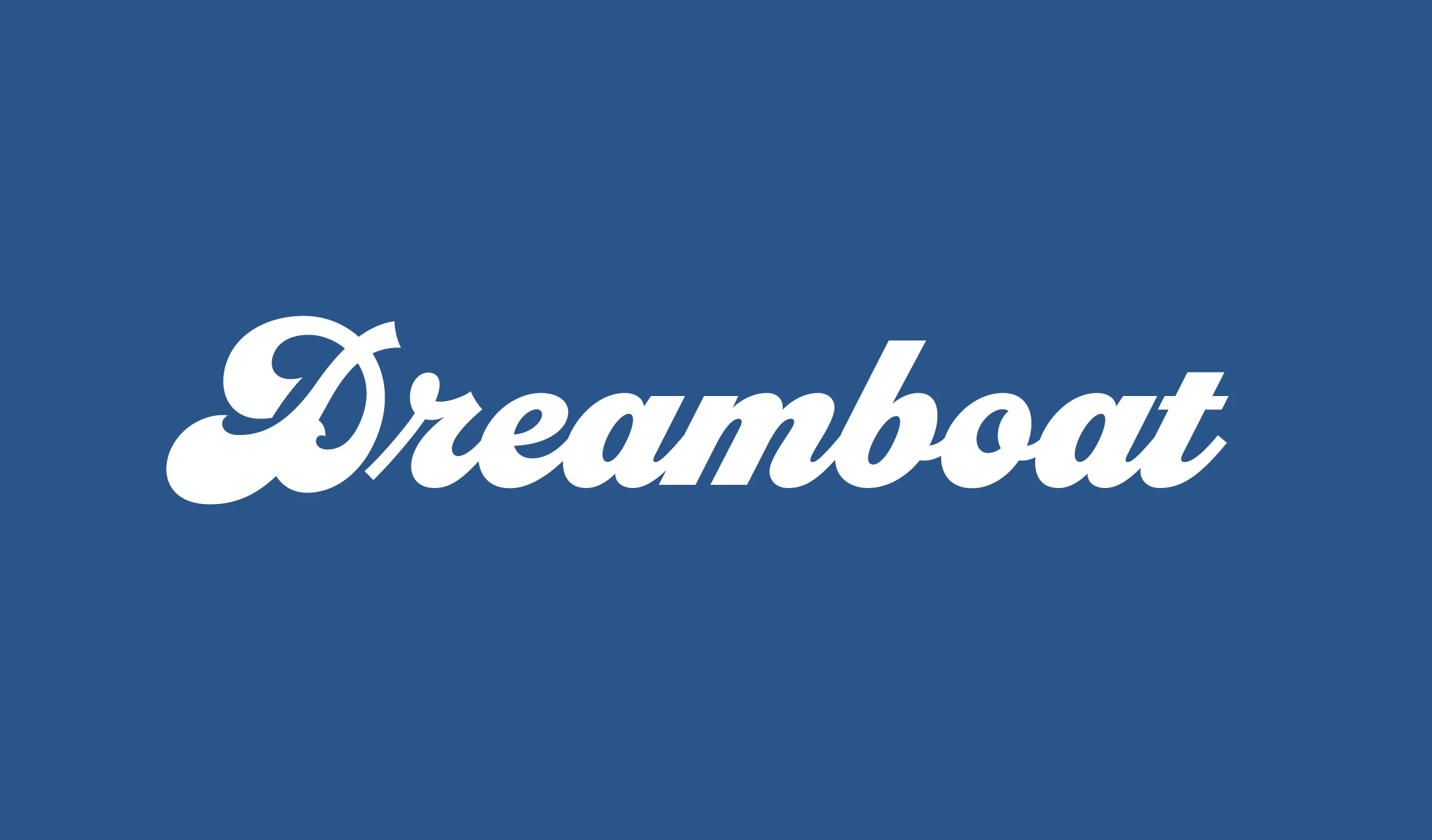 Dreamboat font by Mark Simonson Studio — the word “Dreamboat” in a connected, upright script with high contrast and rounded forms