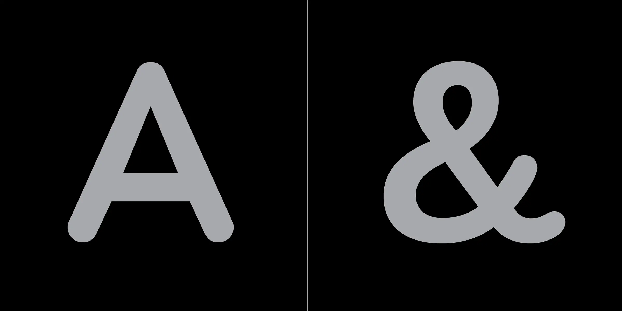 Bryant font by Process Type Foundry — the upright sans serif capital A and an ampersand, both with rounded terminals