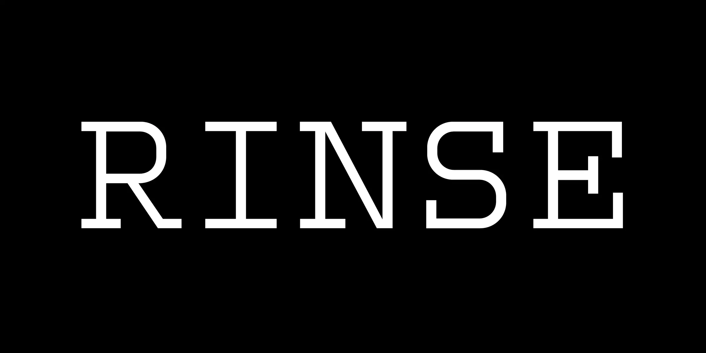 Kettler font by Process Type Foundry — the word “RINSE” in upright, high-contrast serif capitals