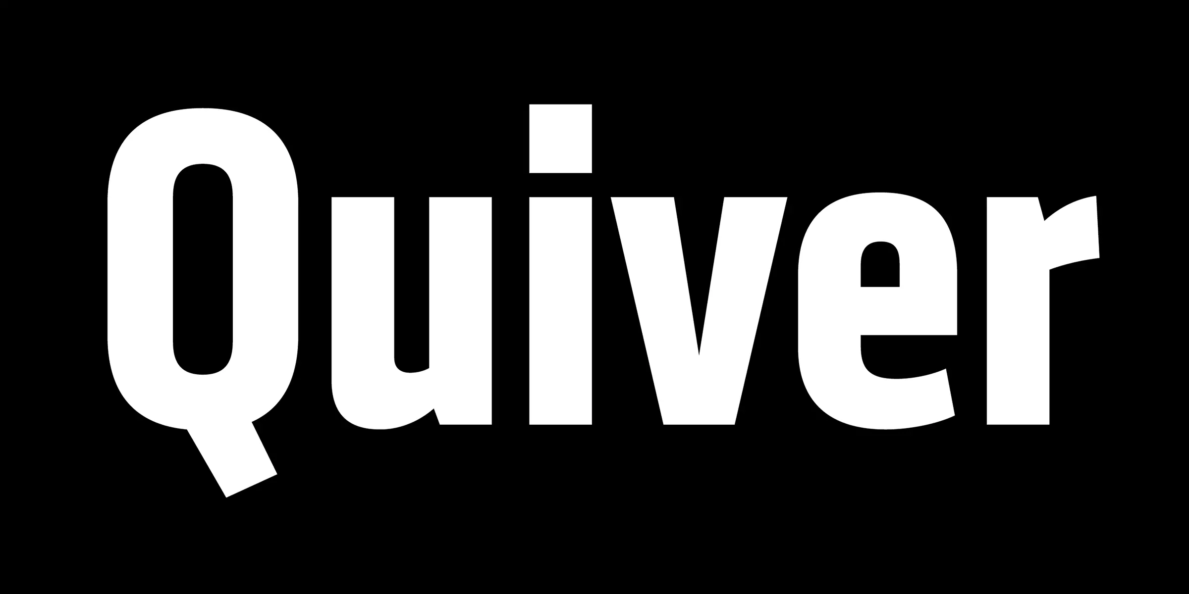 Klavika font by Process Type Foundry — the word Quiver in white, upright, condensed sans-serif letters on a black background