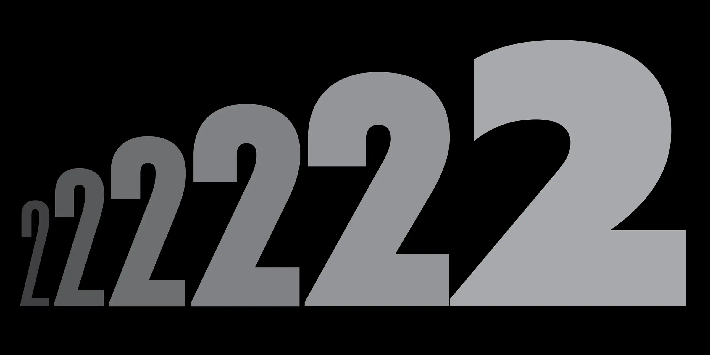 Recent Grotesk font by Process Type Foundry — five sans serif number 2s in progressively larger sizes and lighter shades of gray