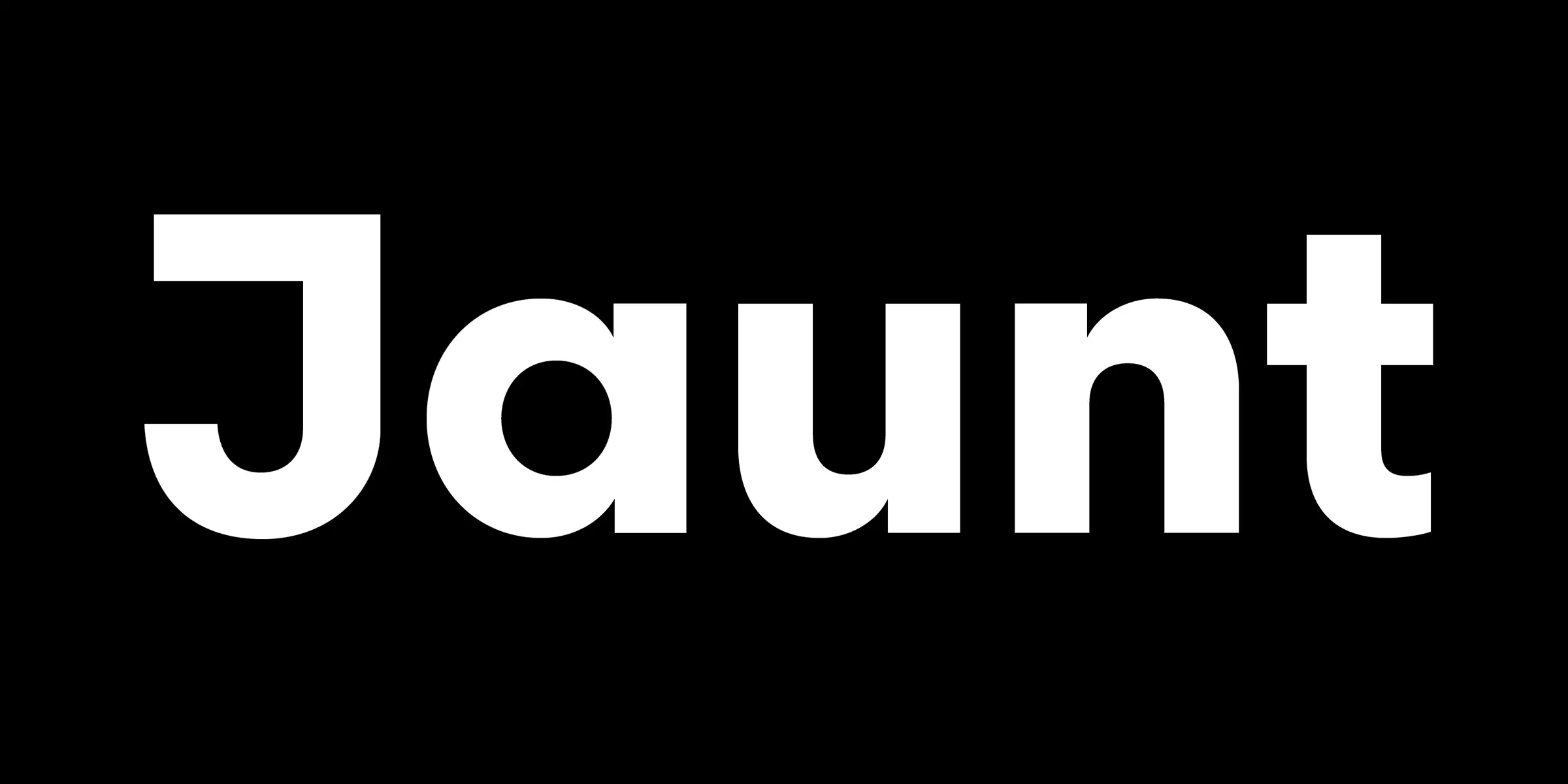 Scandia font by Process Type Foundry — the word “Jaunt” in white, sans-serif, upright letters on a black background