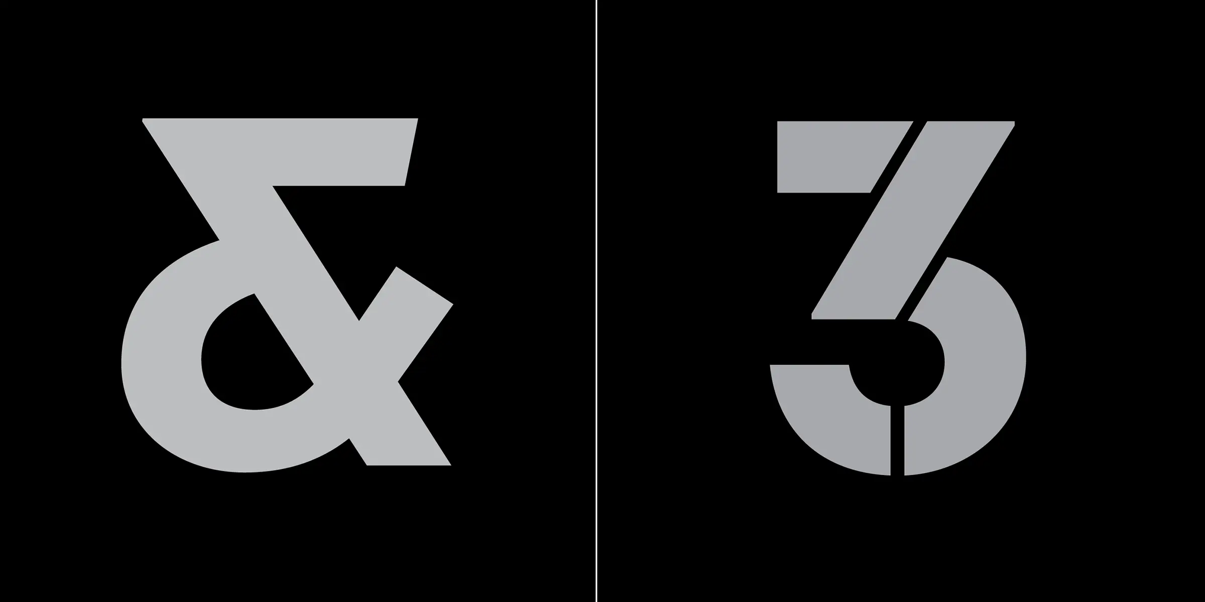 Scandia font by Process Type Foundry — the ampersand symbol and the number 3 in a stencil sans-serif style