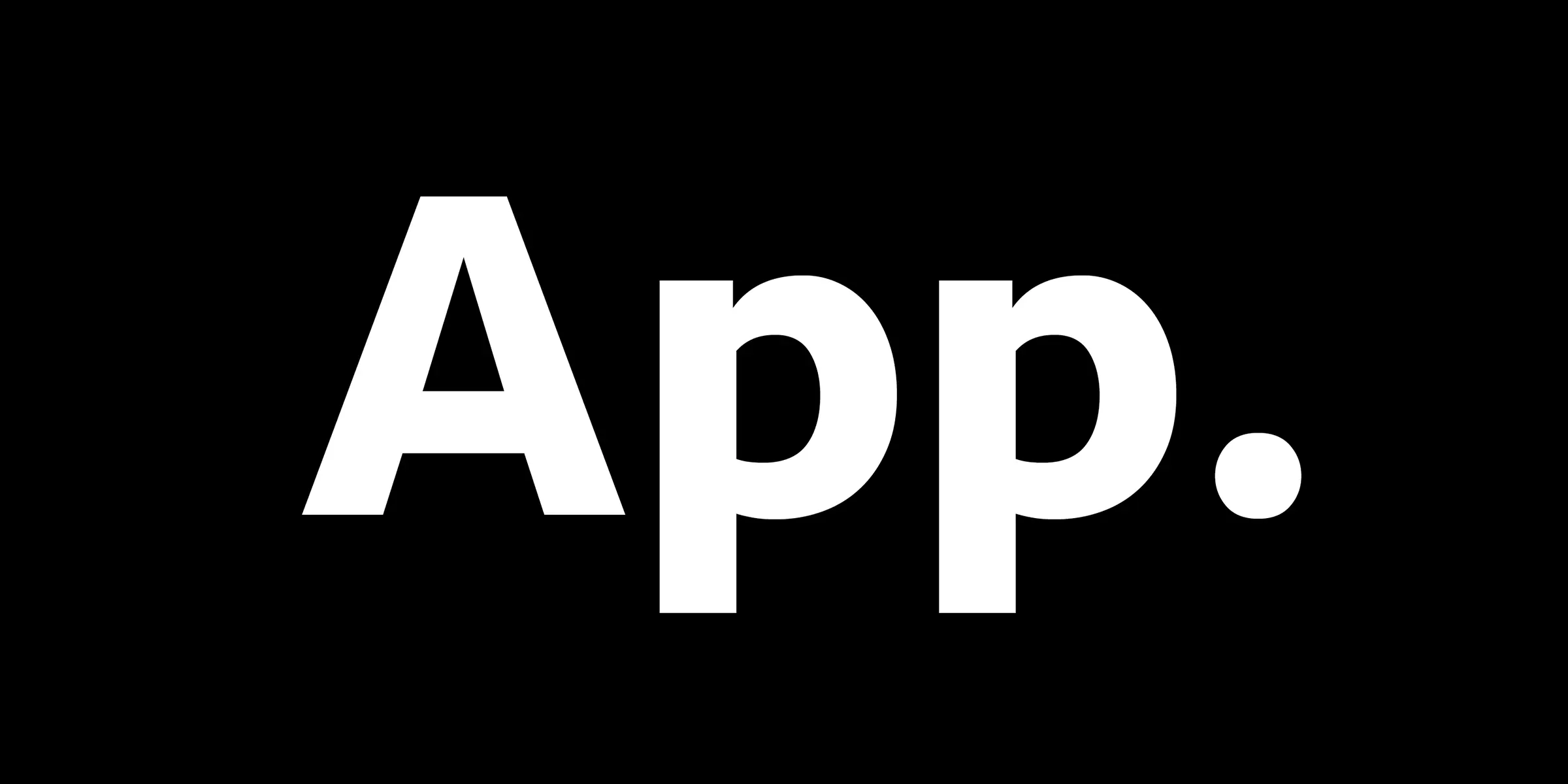 Seravek font by Process Type Foundry — the word “App.” in white sans-serif letters on a black background