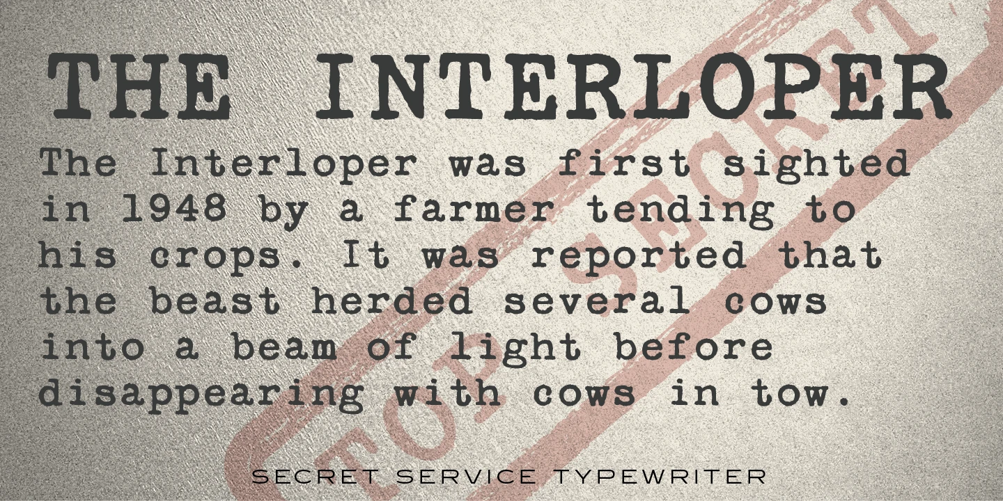 Secret Service Typewriter Font by Red Rooster Collection
